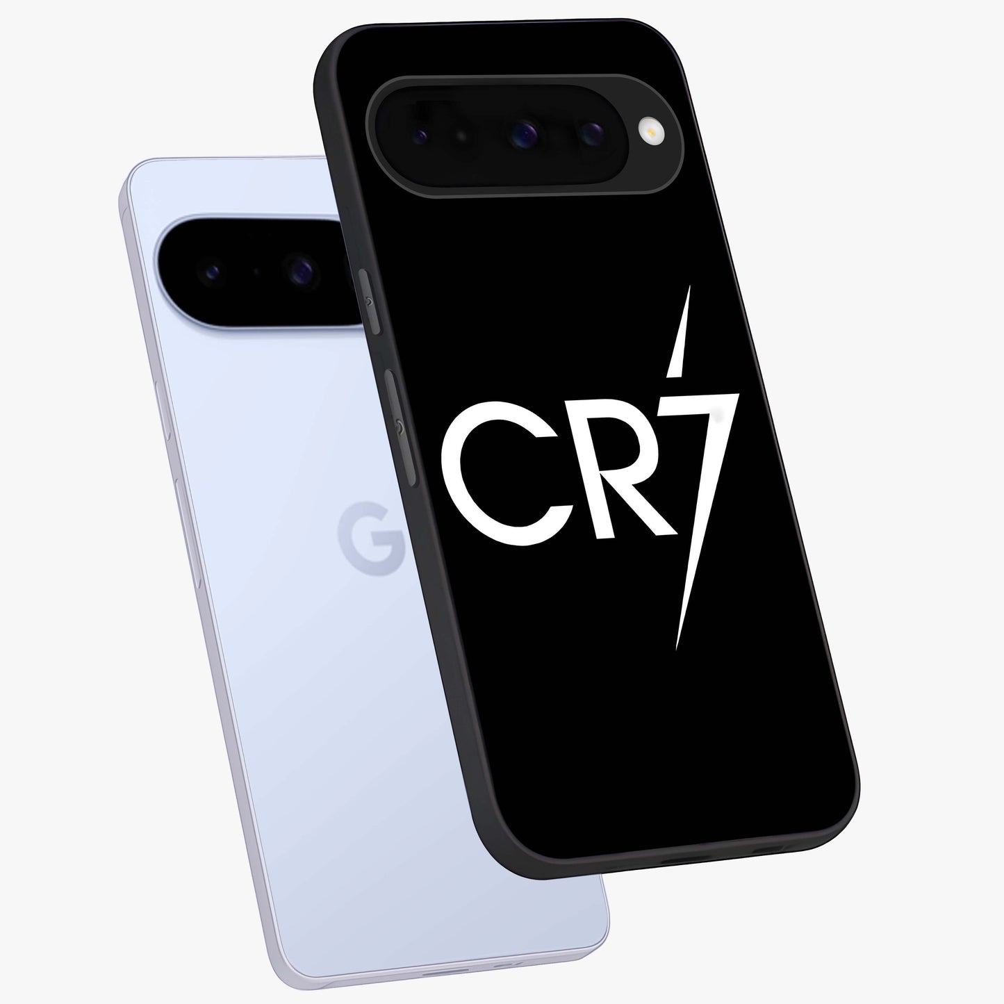 Cr7 Elite Strike Glass Case displayed in angled mockup highlighting powerful sports graphic with bold athletic theme.