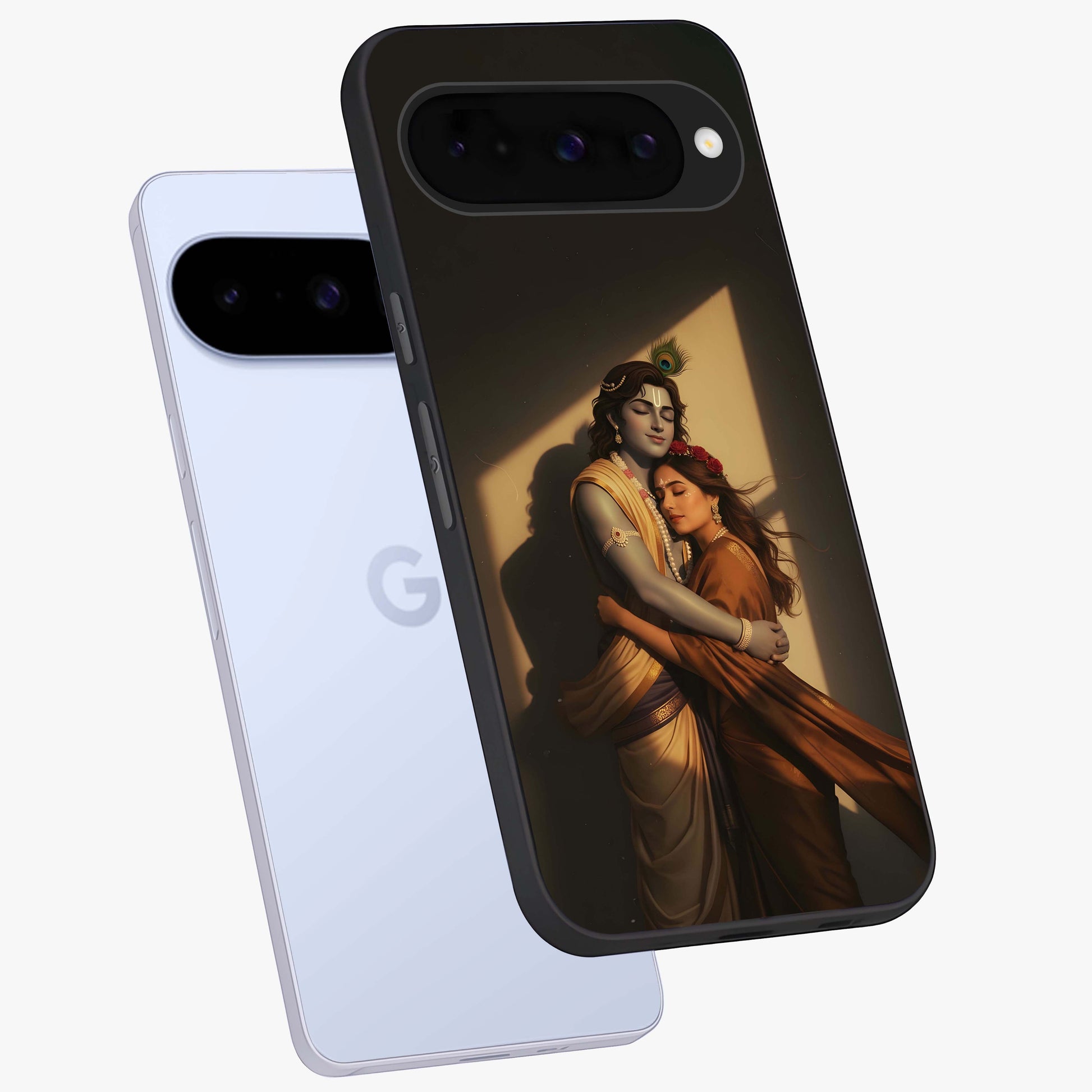 Divine Eternal Love Glass Case displayed in angled mockup highlighting elegant divine inspired design with peaceful aesthetic.