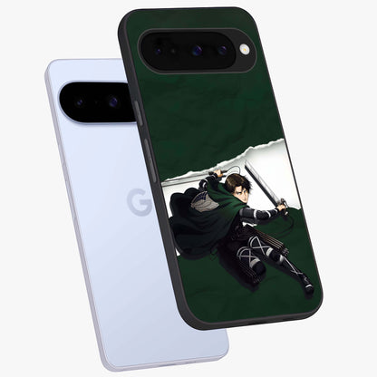 Emerald War Vanguard Glass Case displayed in angled mockup highlighting intense battle inspired design with emerald tone aesthetic.