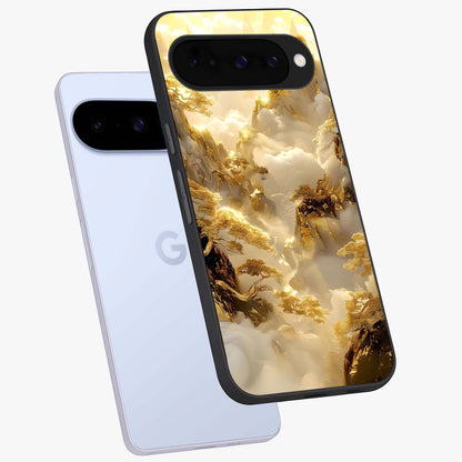 Gates Of Illumination Glass Case displayed in angled mockup highlighting radiant portal inspired design with fantasy aesthetic.
