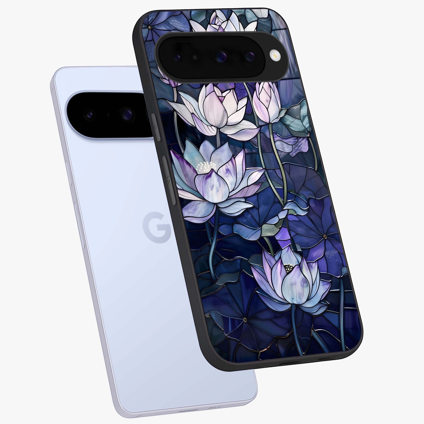 Gloss Petal Rush Glass Case displayed in angled mockup highlighting vibrant petal design with elegant floral aesthetic.