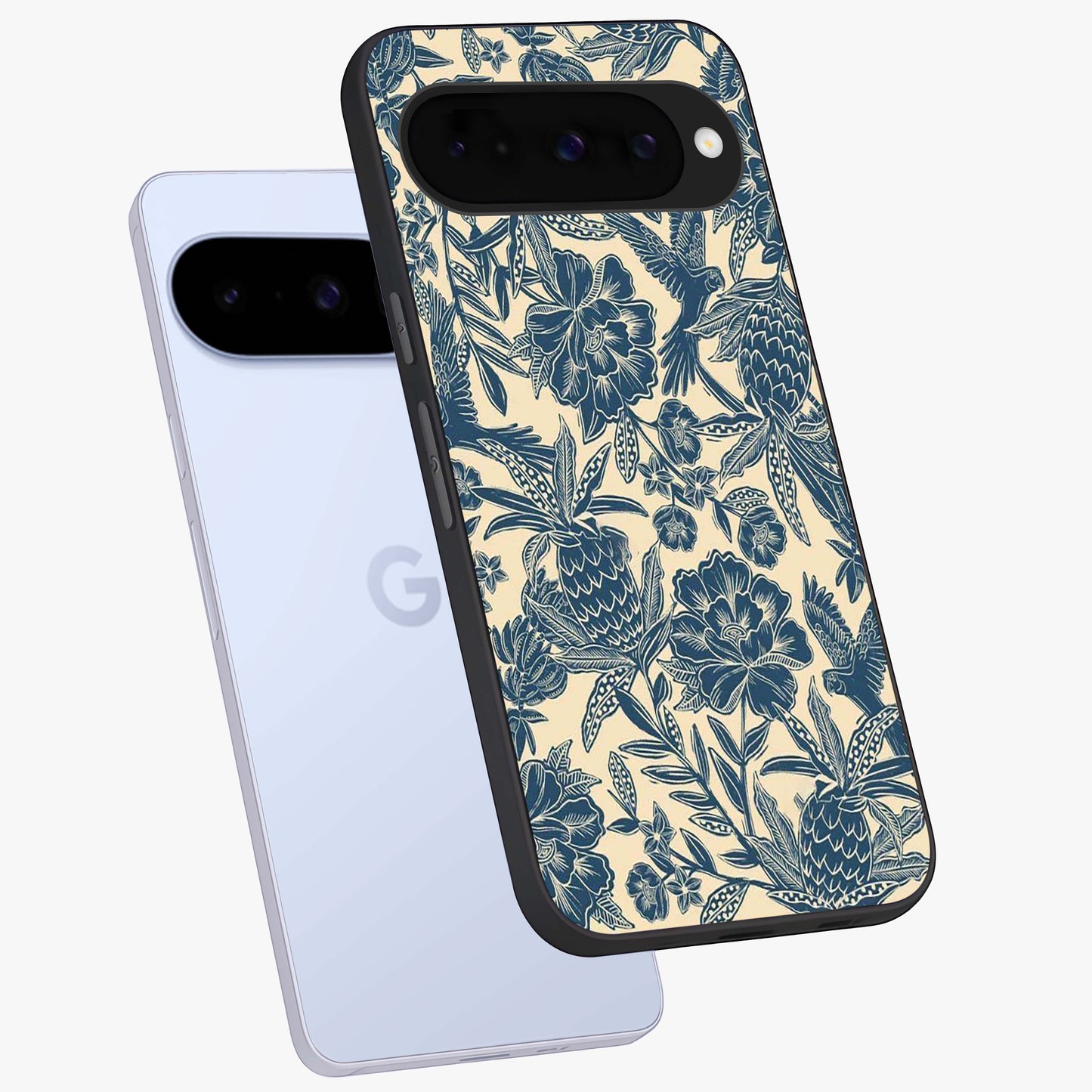 Heirloom Wild Bloom Glass Case displayed in angled mockup highlighting botanical bloom design with classic aesthetic style.