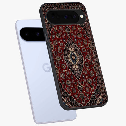 Heritage Carpet Royale Glass Case displayed in angled mockup highlighting intricate royal carpet design with heritage aesthetic.