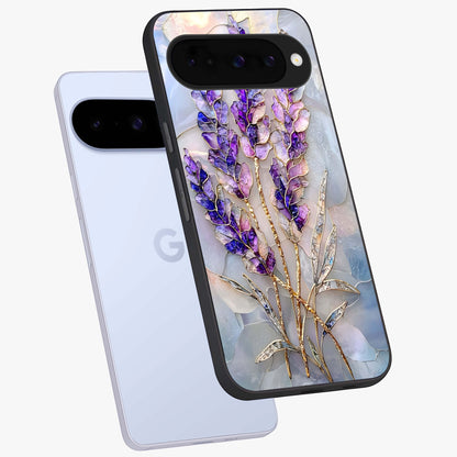Lavender Dream Glow Glass Case displayed in angled mockup highlighting dreamy purple glow design with soft artistic style.