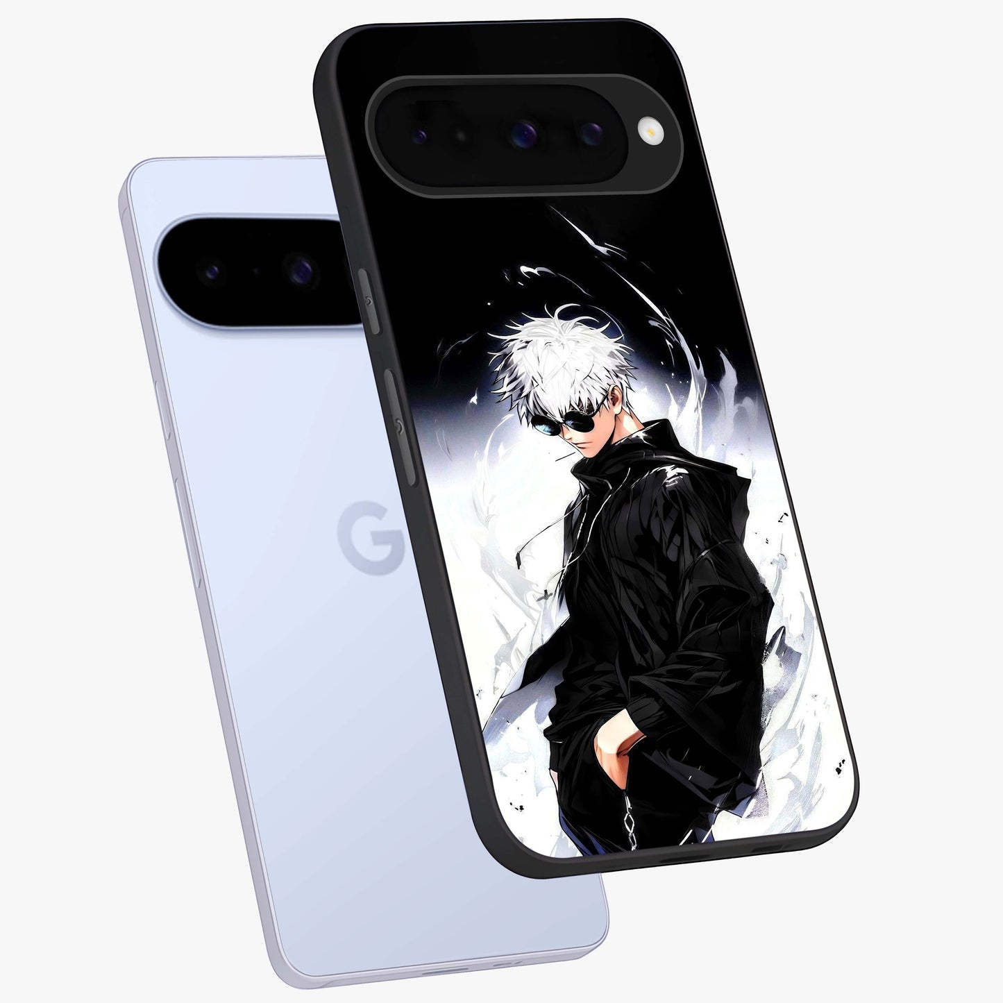 Limitless Shadow King Glass Case displayed in angled mockup highlighting dramatic dark hero design with intense aesthetic.
