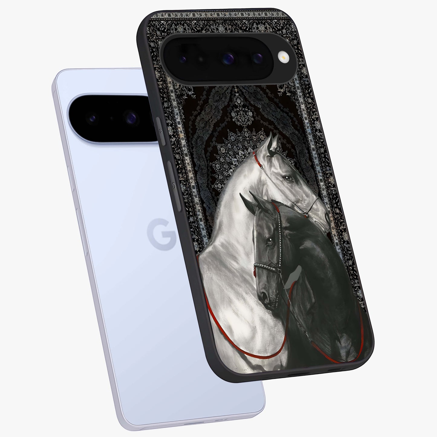 Majestic Ride Legacy Glass Case displayed in angled mockup highlighting sleek vehicle design with bold racing aesthetic.