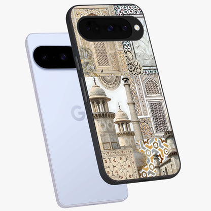 Mughal Marble Legacy Glass Case displayed in angled mockup highlighting elegant heritage marble artwork with royal aesthetic.