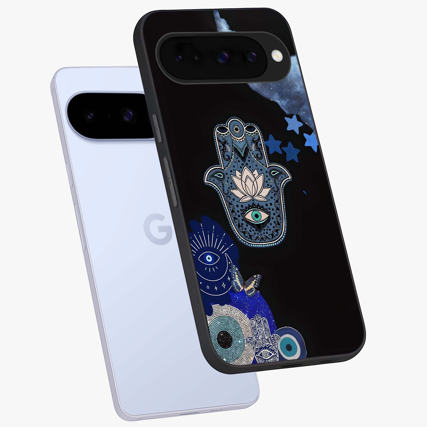 Mystic Hand Aura Glass Case displayed in angled mockup highlighting magical aura design with spiritual aesthetic style.
