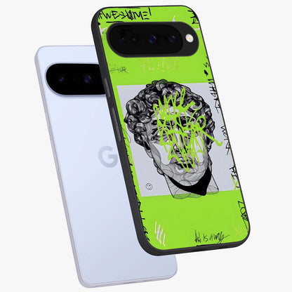 Neo Graffiti Rebellion Glass Case displayed in angled mockup highlighting urban street art design with rebellious aesthetic.