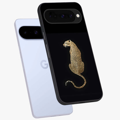 Regal Leopard Glass Case displayed in angled mockup highlighting powerful animal illustration with stylish wild aesthetic.