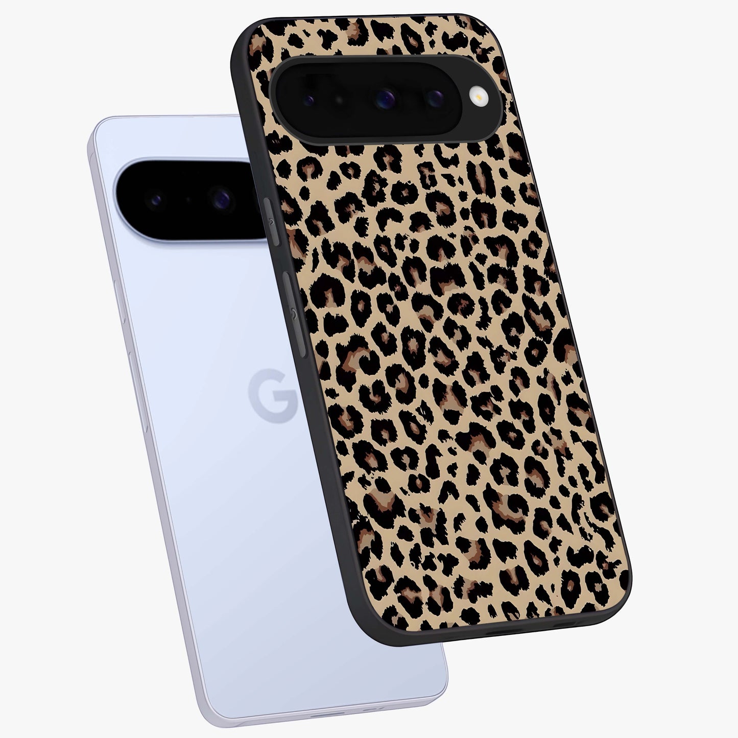 Savage Chic Pattern Glass Case displayed in angled mockup highlighting bold fashion inspired design with chic aesthetic.