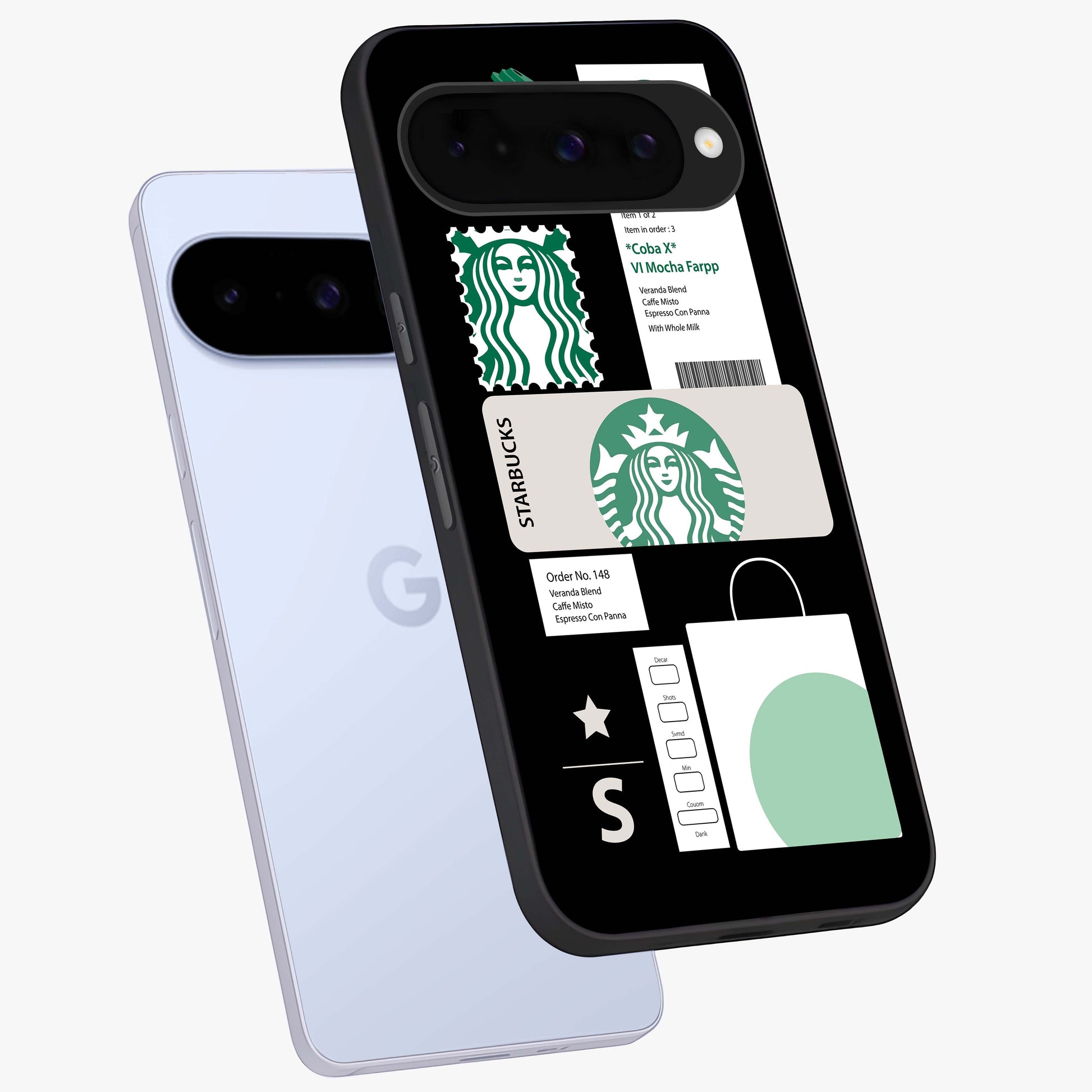 Starbucks Mocha Glass Case displayed in angled mockup highlighting stylish mocha themed design with cozy café aesthetic.