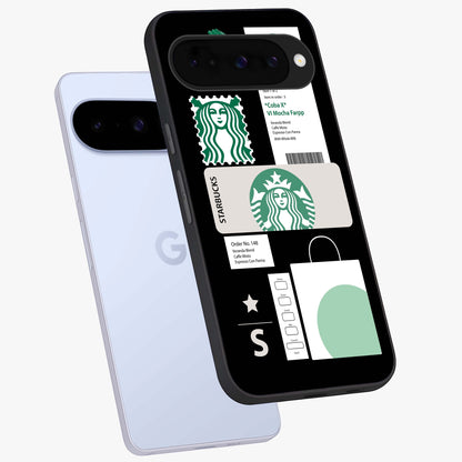 Starbucks Mocha Glass Case displayed in angled mockup highlighting stylish mocha themed design with cozy café aesthetic.