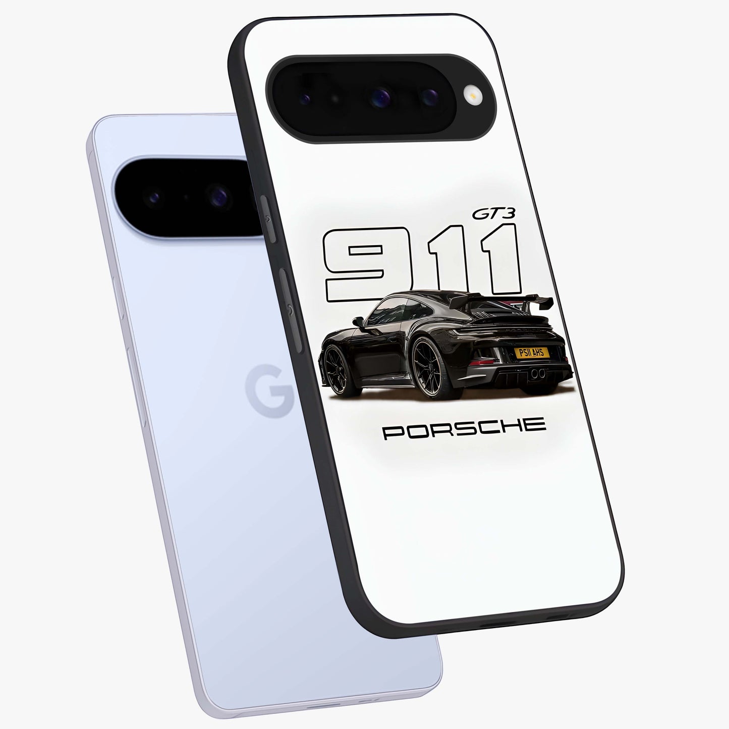 Turbo Legacy Icon Glass Case displayed in angled mockup highlighting dynamic automotive design with performance aesthetic.