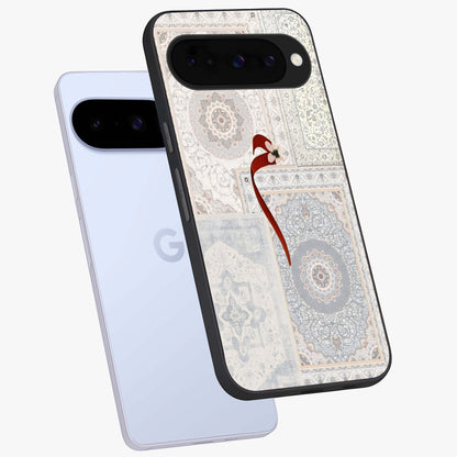 White Aesthetic Bow Glass Case displayed in angled mockup highlighting clean bow design with soft aesthetic style.