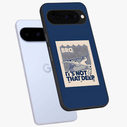 Worry Less Swim Glass Case displayed in angled mockup highlighting fun typography design with relaxed aesthetic style.