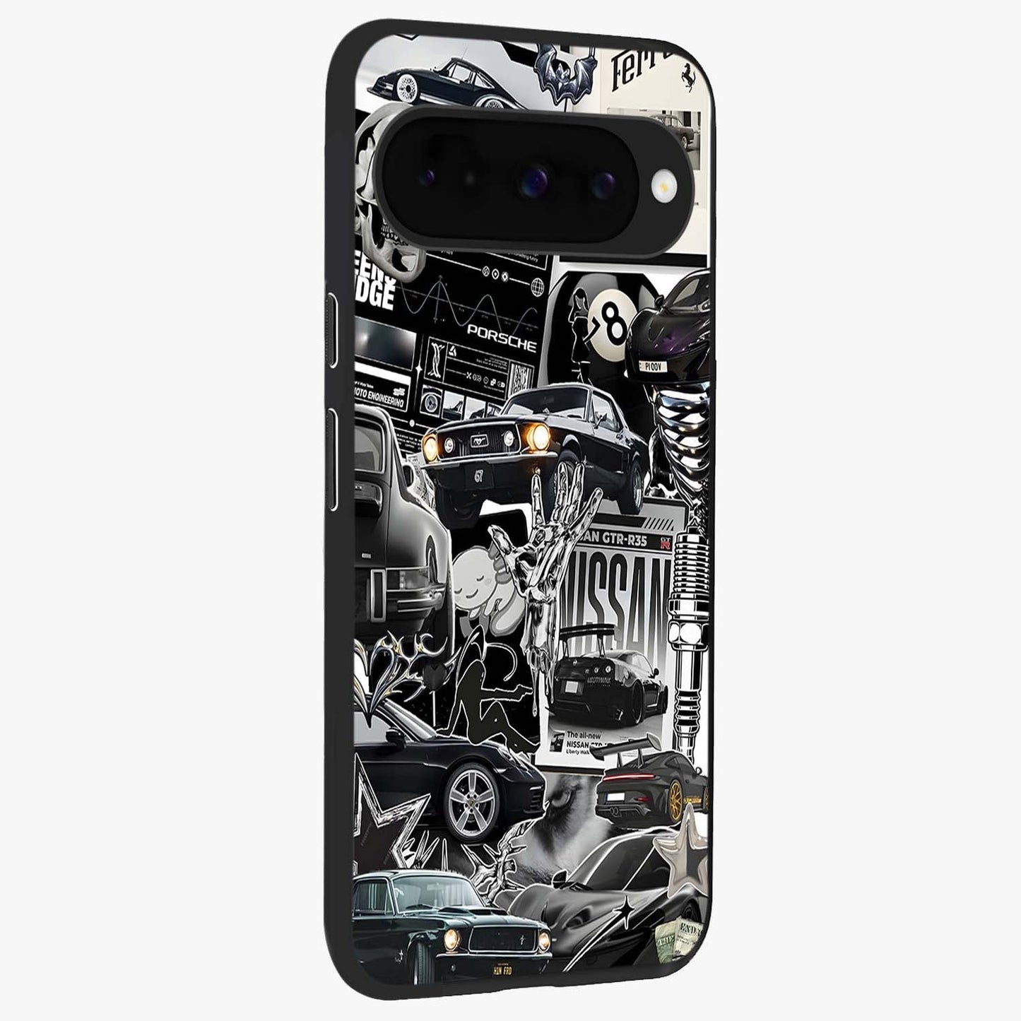 Aesthetic Dark Love Glass Case upright view showcasing dramatic romantic artwork with modern aesthetic style.