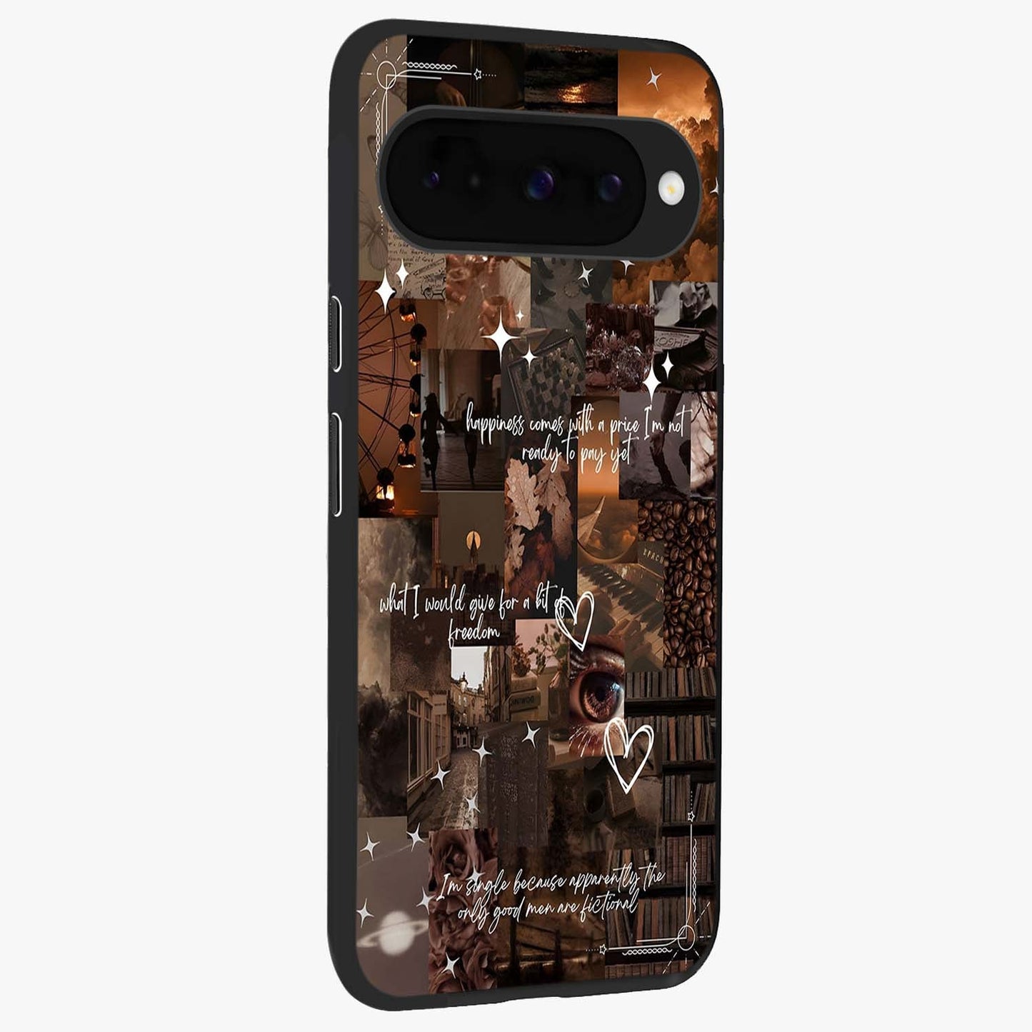 Bittersweet Aesthetic Chaos Glass Case upright view showcasing bold artistic chaos design with modern aesthetic style.