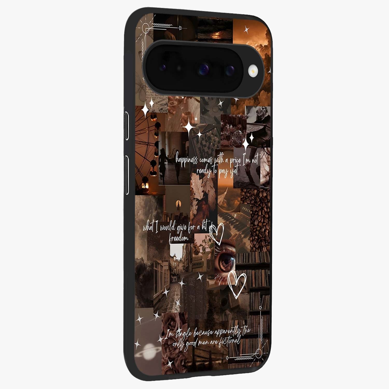 Bittersweet Aesthetic Chaos Glass Case upright view showcasing bold artistic chaos design with modern aesthetic style.