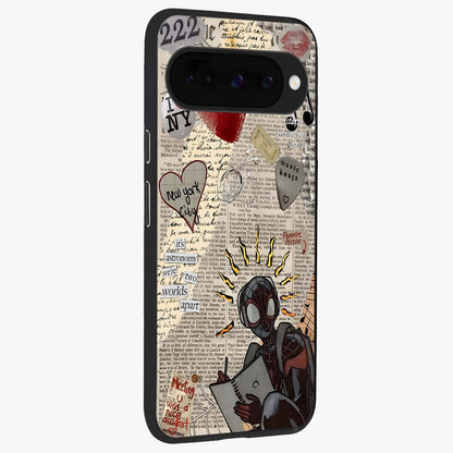 City Dream Sketch Glass Case upright view showcasing urban skyline artwork with stylish hand drawn design.