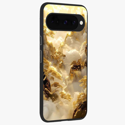 Gates Of Illumination Glass Case upright view showcasing glowing gateway artwork with mystical celestial theme.