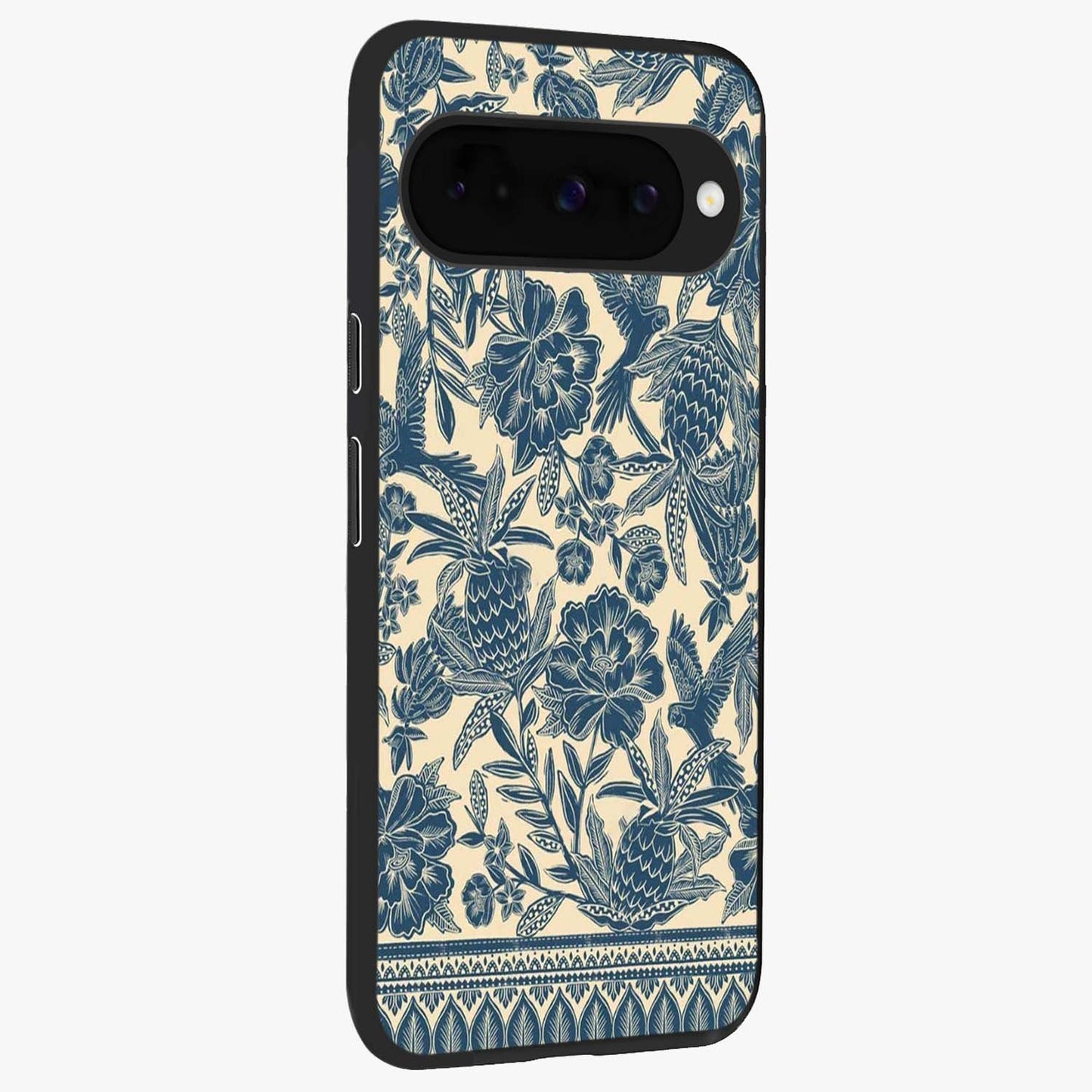 Heirloom Wild Bloom Glass Case upright view showcasing delicate wildflower artwork with timeless floral theme.
