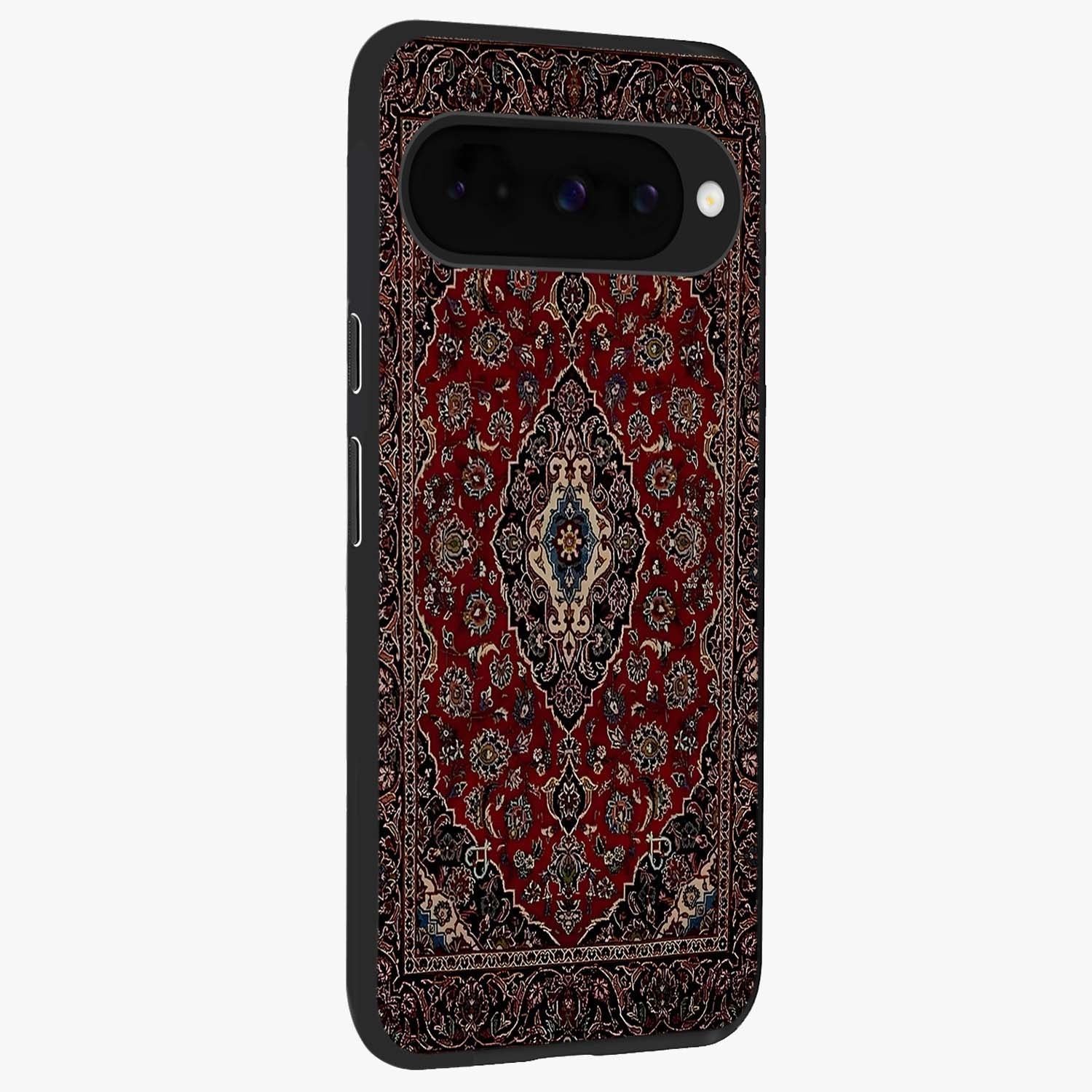 Heritage Carpet Royale Glass Case upright view showcasing detailed ornamental artwork with luxurious traditional theme.