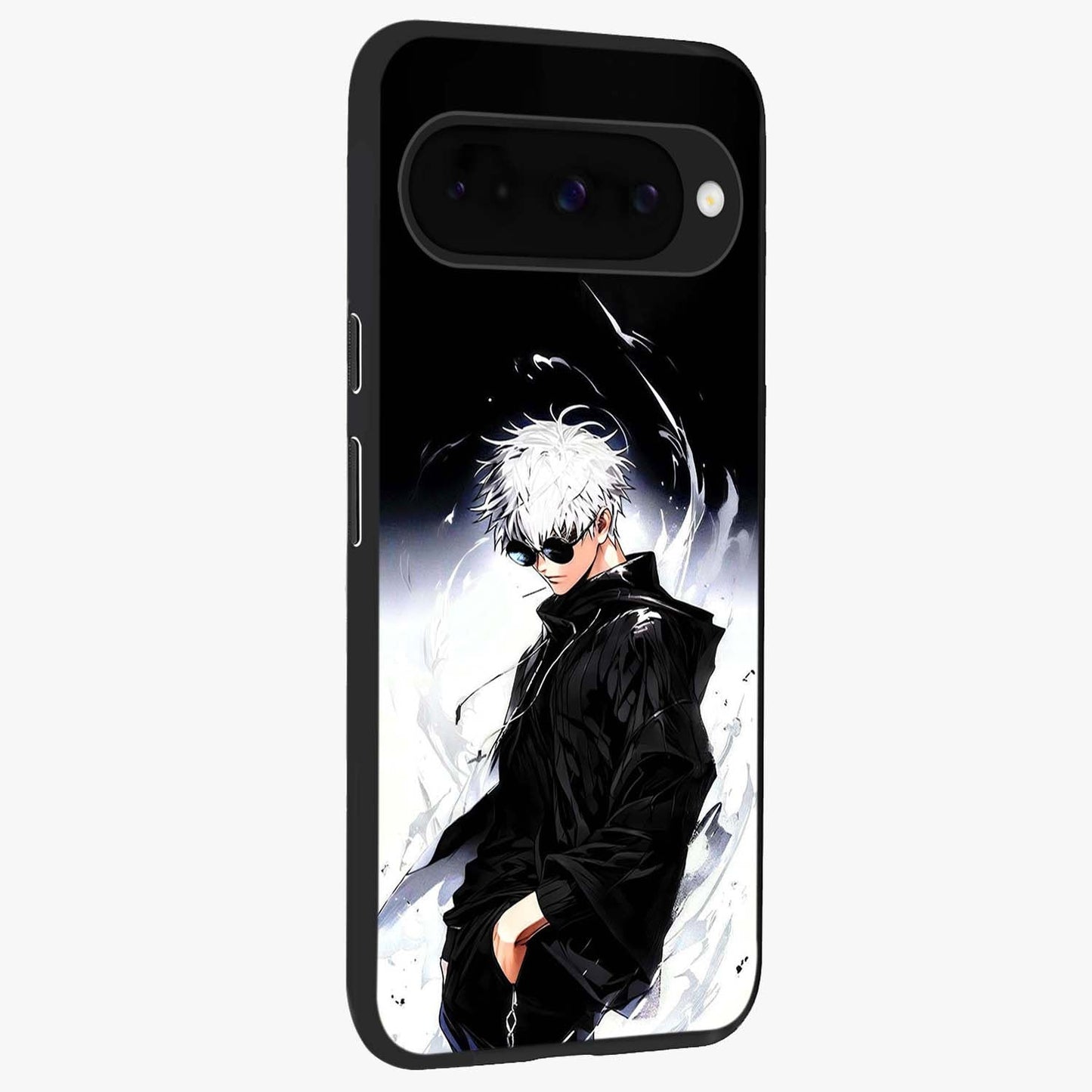 Limitless Shadow King Glass Case upright view showcasing bold shadow warrior artwork with epic fantasy theme.
