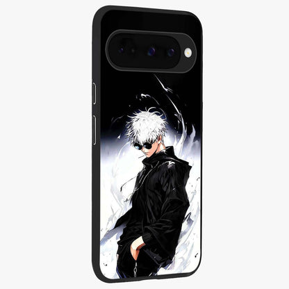 Limitless Shadow King Glass Case upright view showcasing bold shadow warrior artwork with epic fantasy theme.