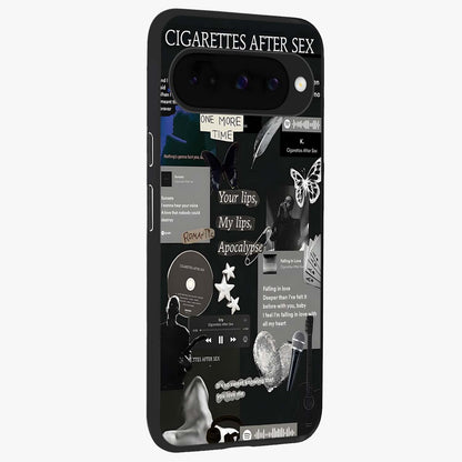 Midnight Love Echo Glass Case upright view showcasing expressive romantic artwork with dreamy midnight theme.