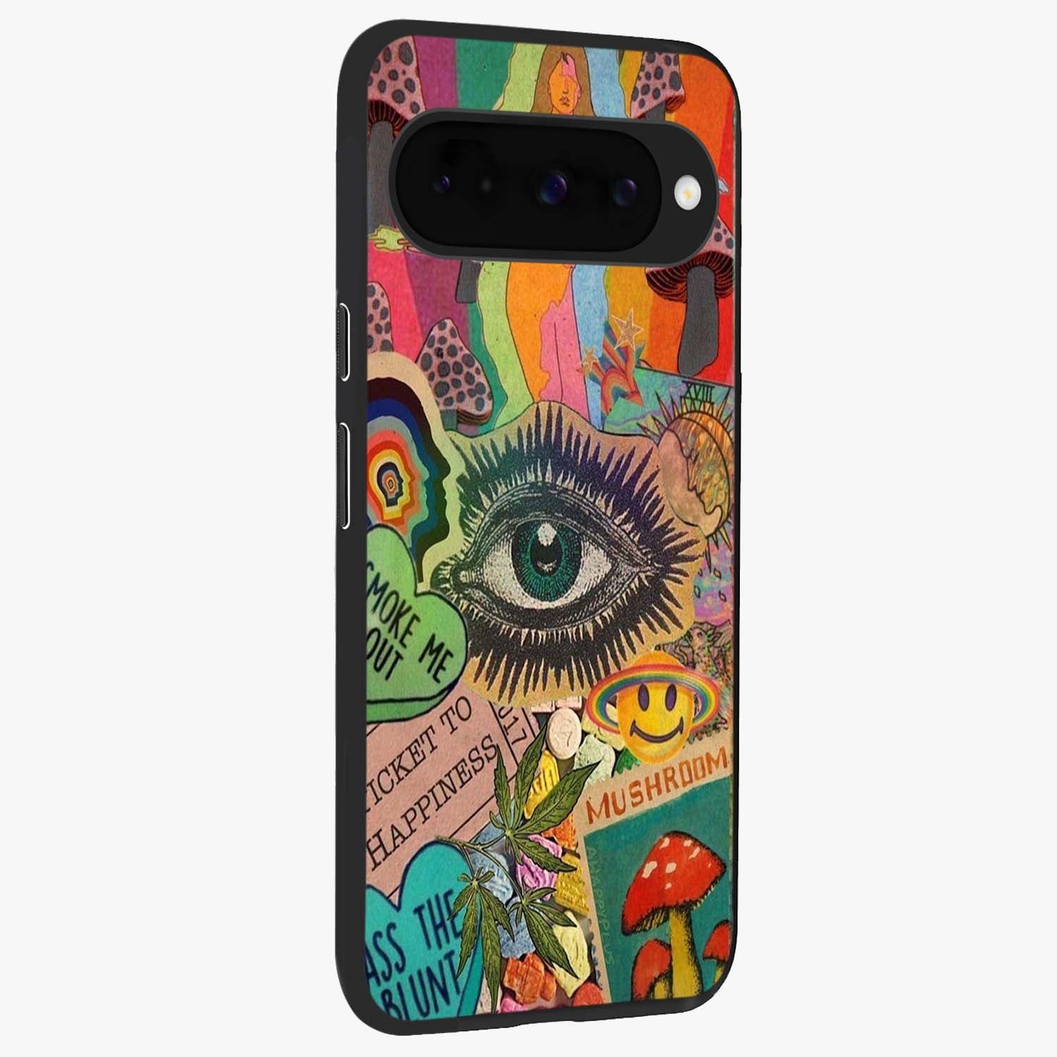 Mystic Eye Wonderland Glass Case upright view showcasing symbolic eye artwork with mysterious fantasy theme.