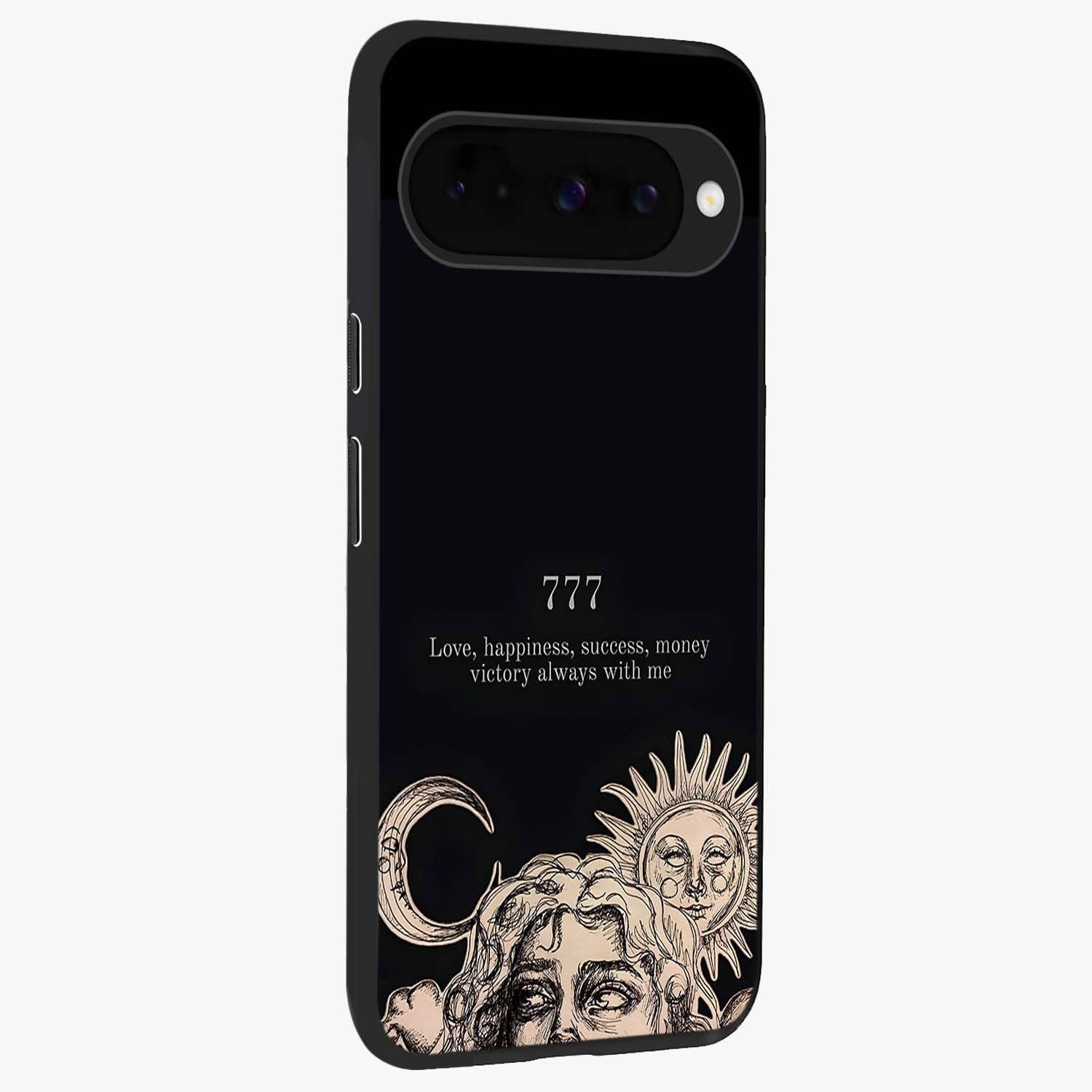 Mystic Victory Aura Glass Case upright view showcasing powerful victory themed artwork with spiritual energy vibe.