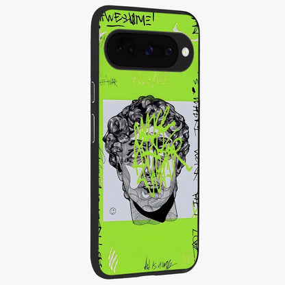 Neo Graffiti Rebellion Glass Case upright view showcasing colorful graffiti artwork with bold modern street style.