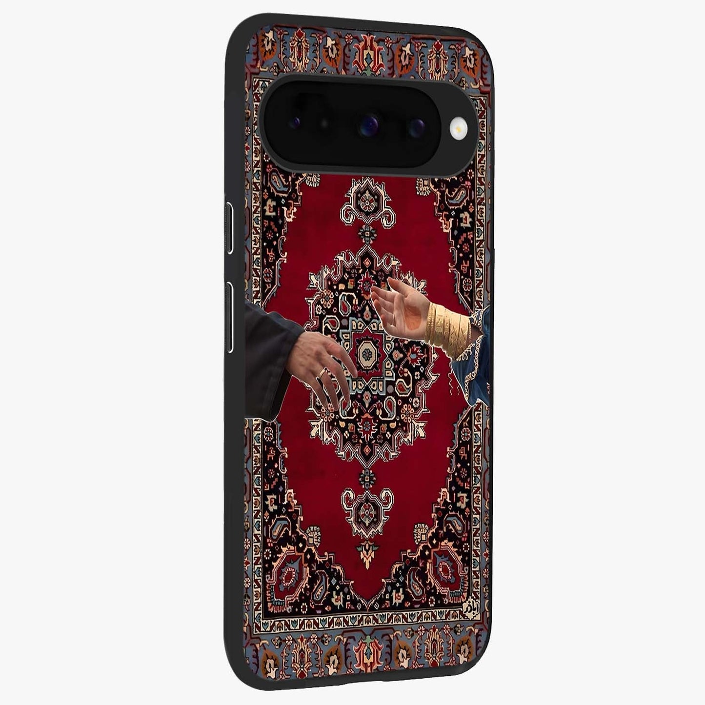 Royal Touch Reach Glass Case upright view showcasing stylish royal inspired artwork with graceful theme.