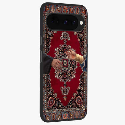 Royal Touch Reach Glass Case upright view showcasing stylish royal inspired artwork with graceful theme.