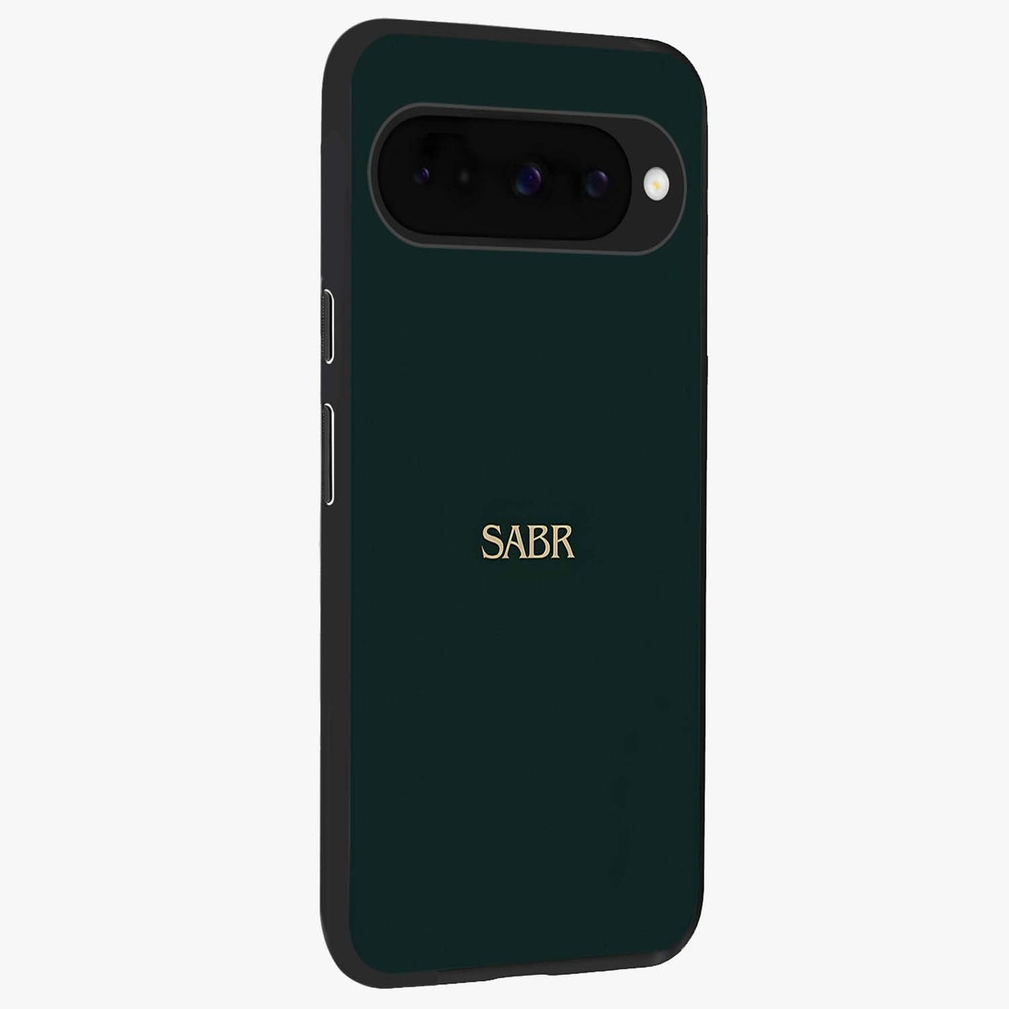 Sabr Minimal Patience Glass Case upright view showcasing calm minimalist artwork with motivational patience theme.