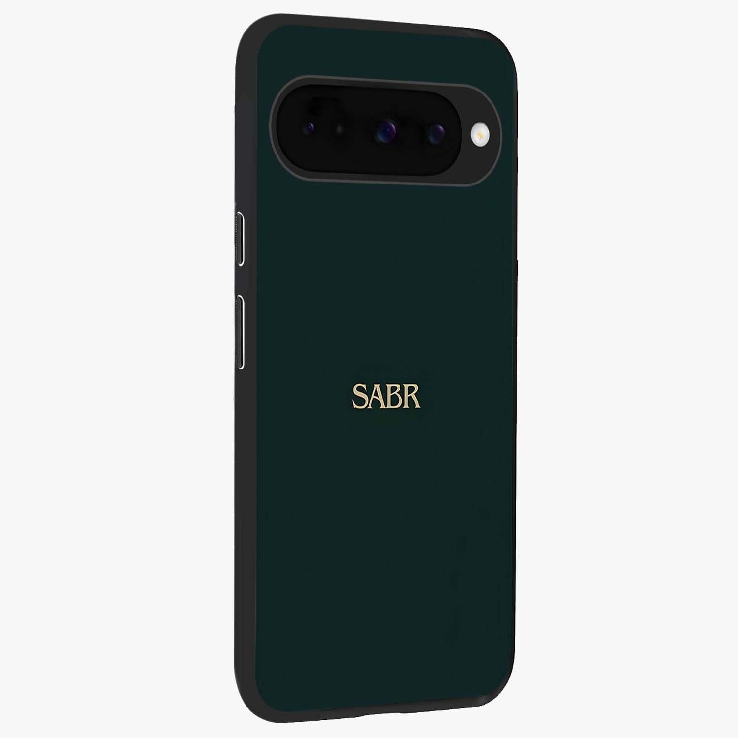 Sabr Minimal Patience Glass Case upright view showcasing calm minimalist artwork with motivational patience theme.