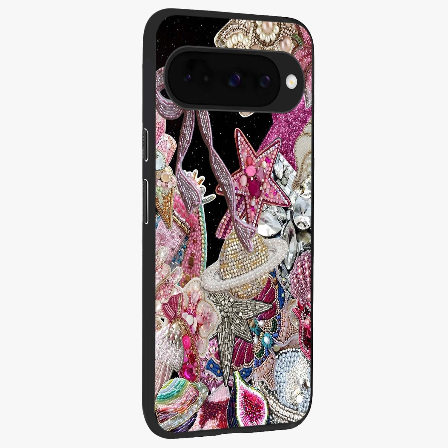 Starlit Jewel Dream Glass Case upright view showcasing radiant star inspired artwork with magical night theme.