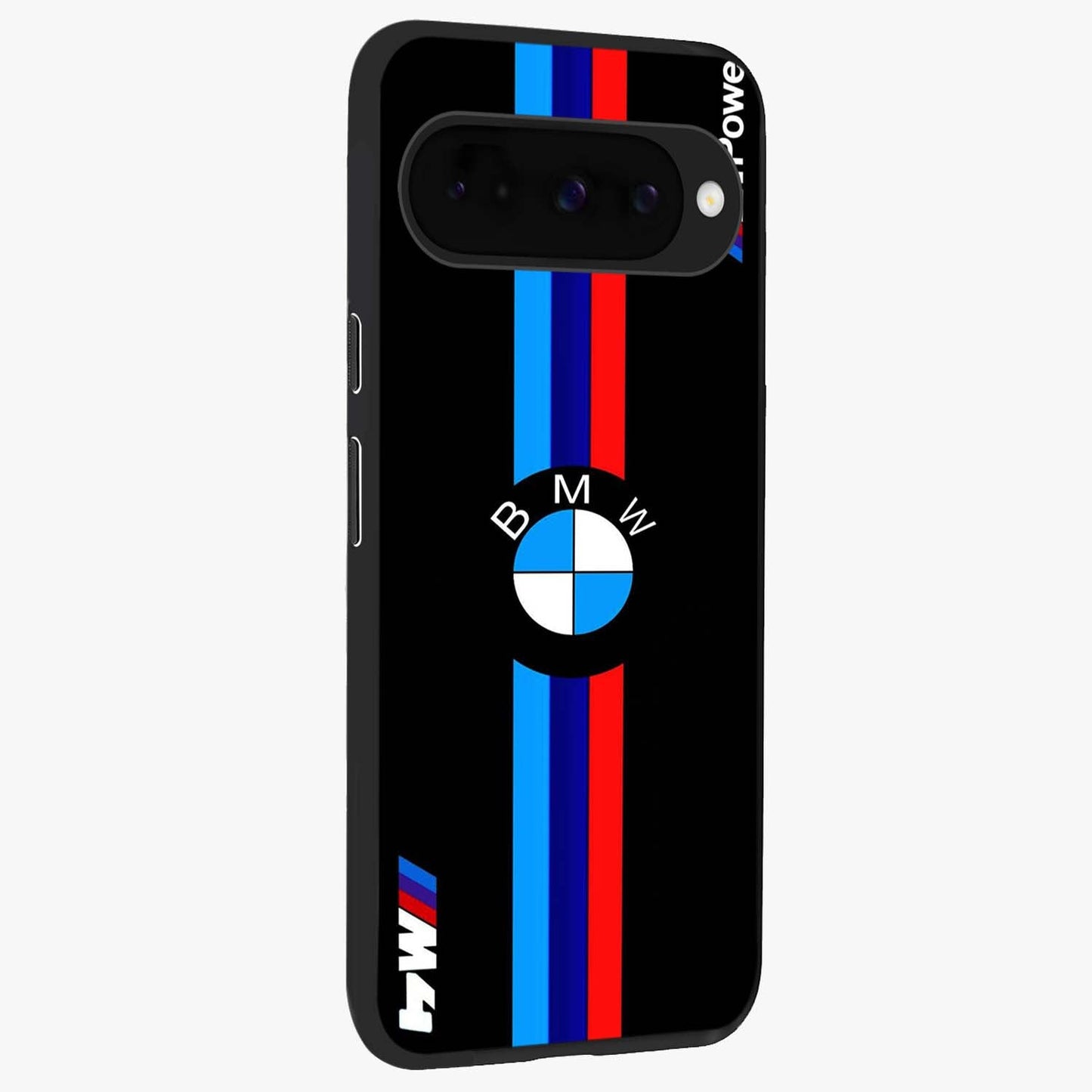 Turbo BMW Beast Glass Case upright view showcasing powerful car artwork with modern motorsport theme.