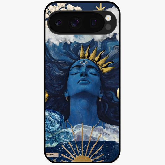 Aesthetic Lord Shiva Glass Case showing flat back view with divine Shiva artwork and glossy glass finish.