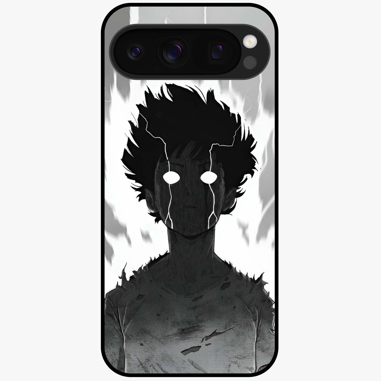 Awakened Inner Rage Glass Case showing flat back view with intense artistic artwork and glossy glass finish.