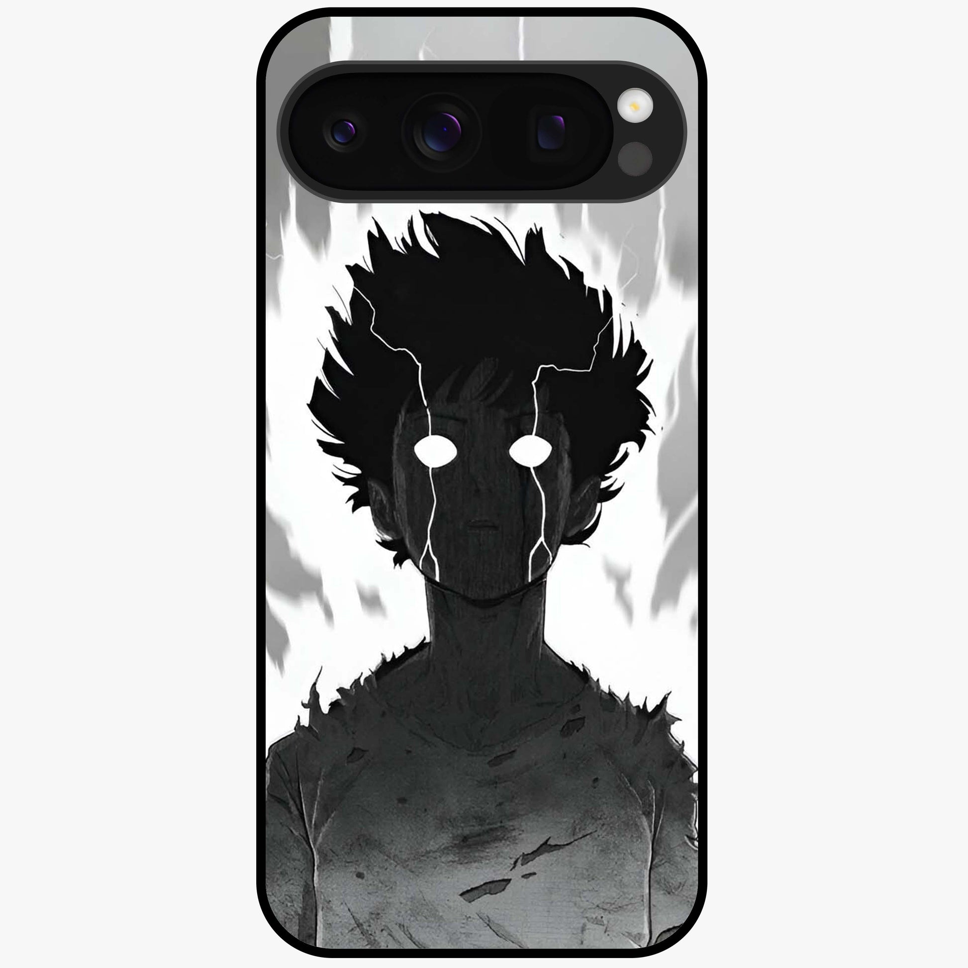 Awakened Inner Rage Glass Case showing flat back view with intense artistic artwork and glossy glass finish.