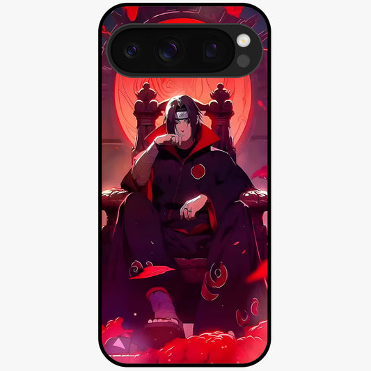 Blood Moon Sovereign Glass Case showing flat back view with mystical blood moon artwork and glossy glass finish.