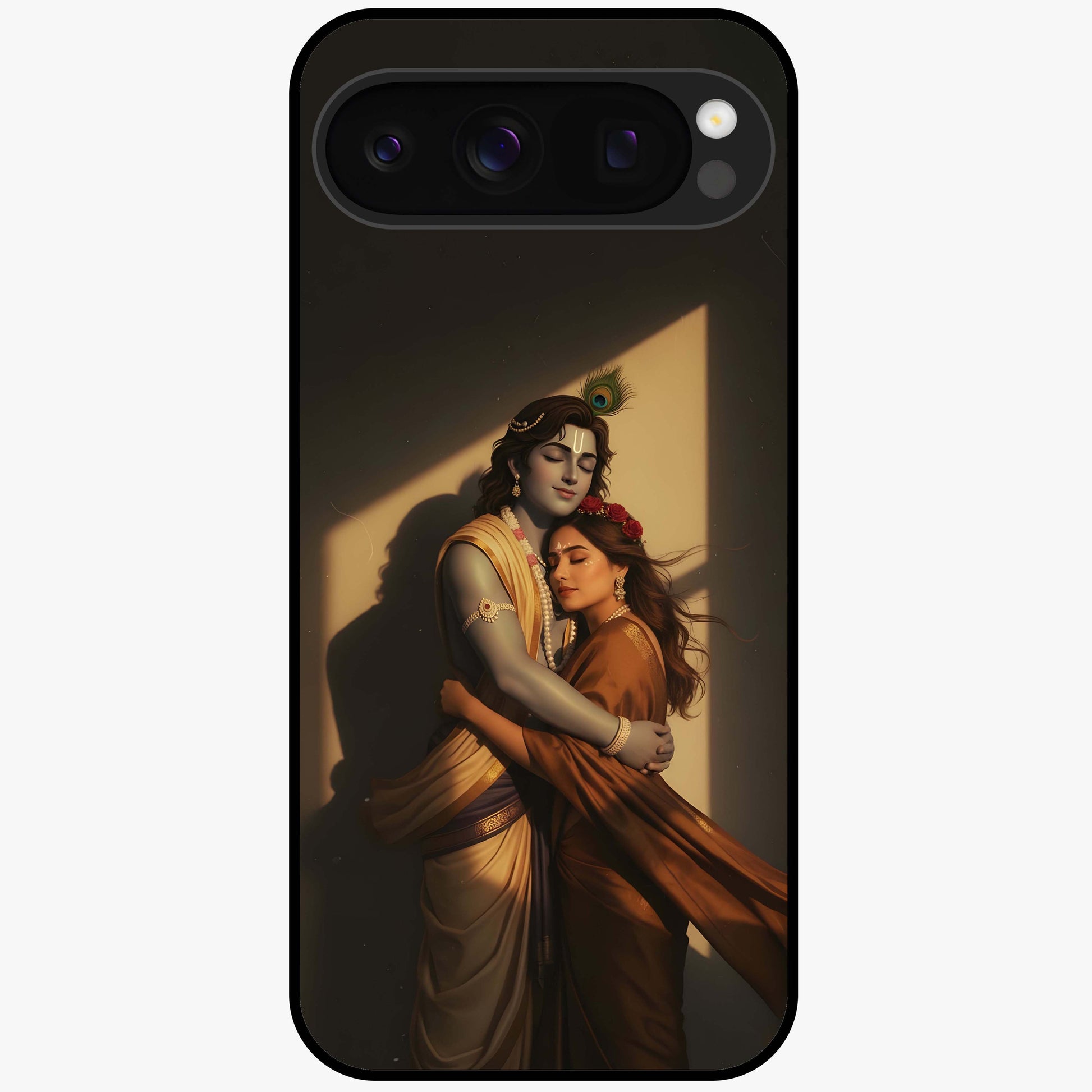 Divine Eternal Love Glass Case showing flat back view with spiritual love themed artwork and glossy glass finish.