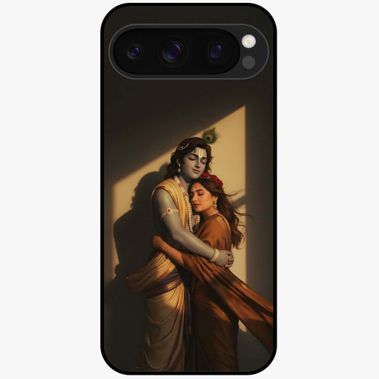 Divine Eternal Love Glass Case showing flat back view with spiritual love themed artwork and glossy glass finish.