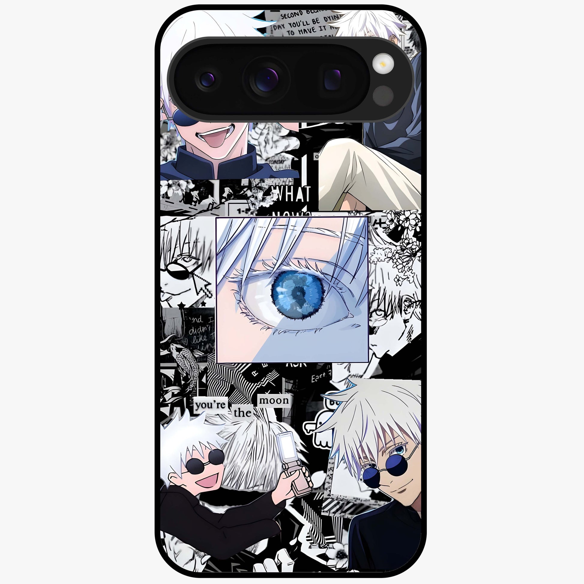 Infinity Sorcerer Chaos Glass Case showing flat back view with mystical sorcerer themed artwork and glossy glass finish.