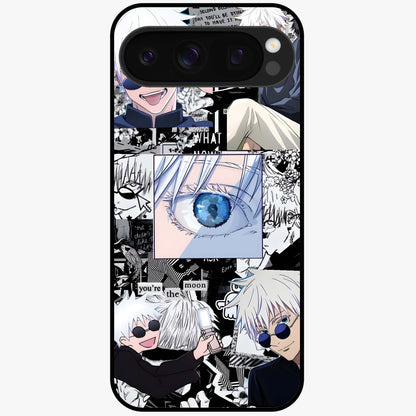 Infinity Sorcerer Chaos Glass Case showing flat back view with mystical sorcerer themed artwork and glossy glass finish.