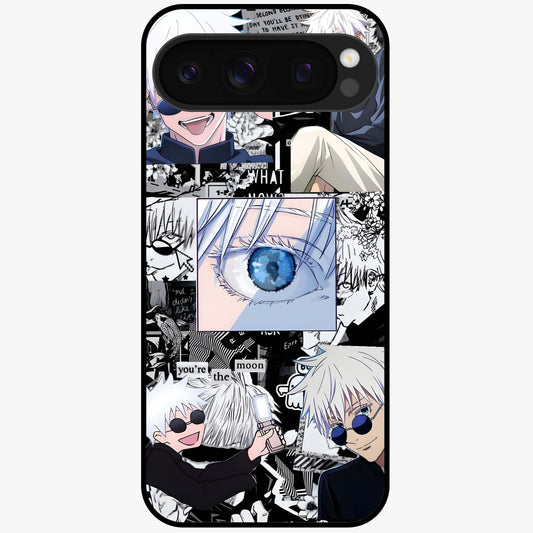 Infinity Sorcerer Chaos Glass Case showing flat back view with mystical sorcerer themed artwork and glossy glass finish.