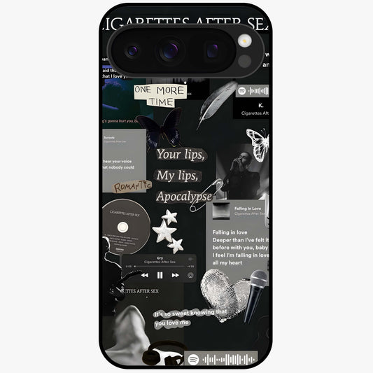 Midnight Love Echo Glass Case showing flat back view with romantic midnight themed artwork and glossy glass finish.