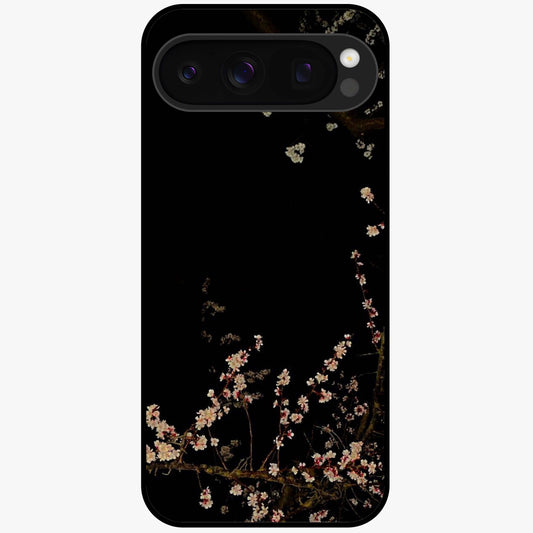 Petal Moon Light With Custom Name Glass Case showing flat back view with floral moonlight artwork and personalized name design.